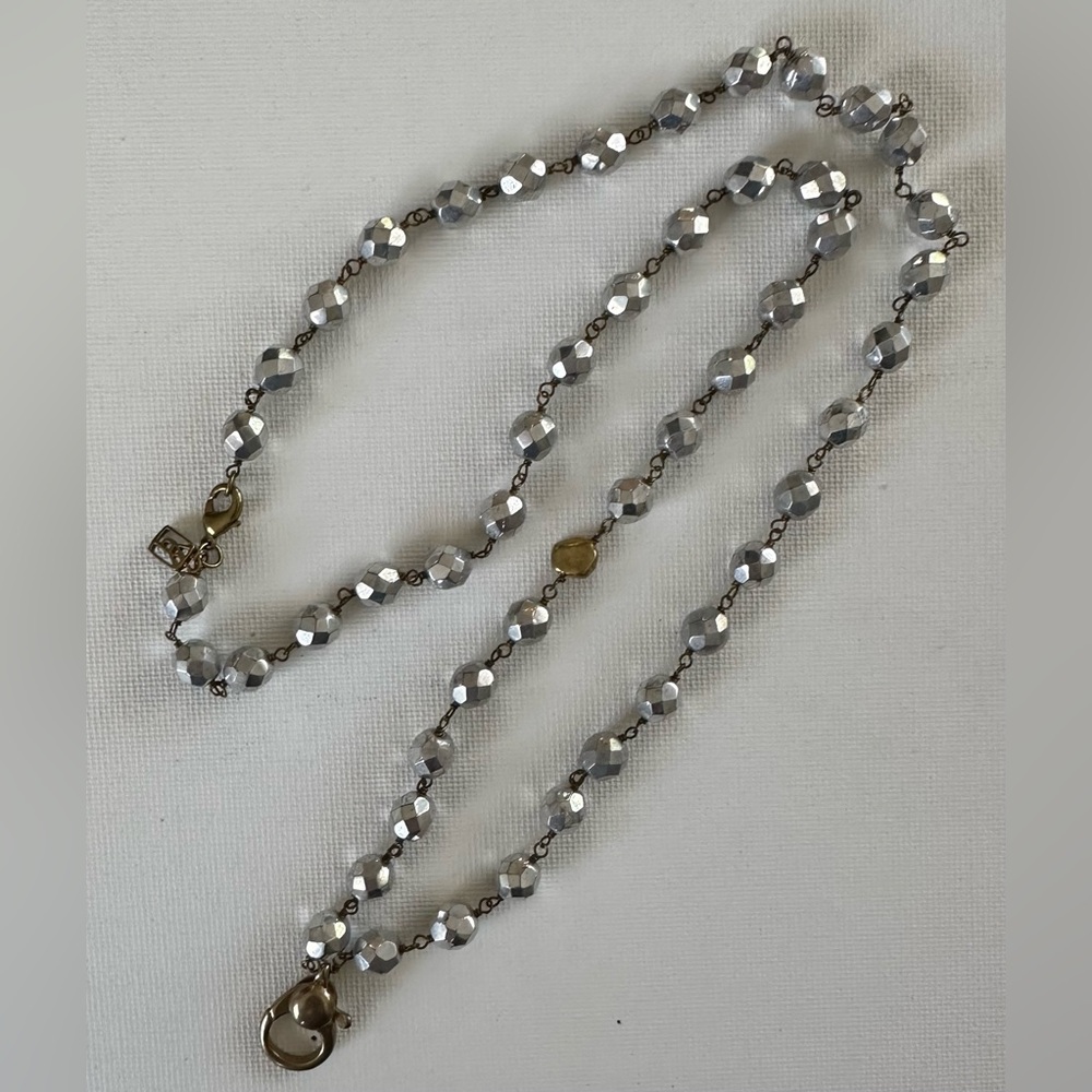 Waxing Poetic 28in Bright Silver Ensemble Charmable Beaded Necklace